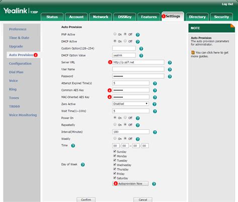 enabled: Must be enabled and set to value true and enabled True. . Yealink provisioning template